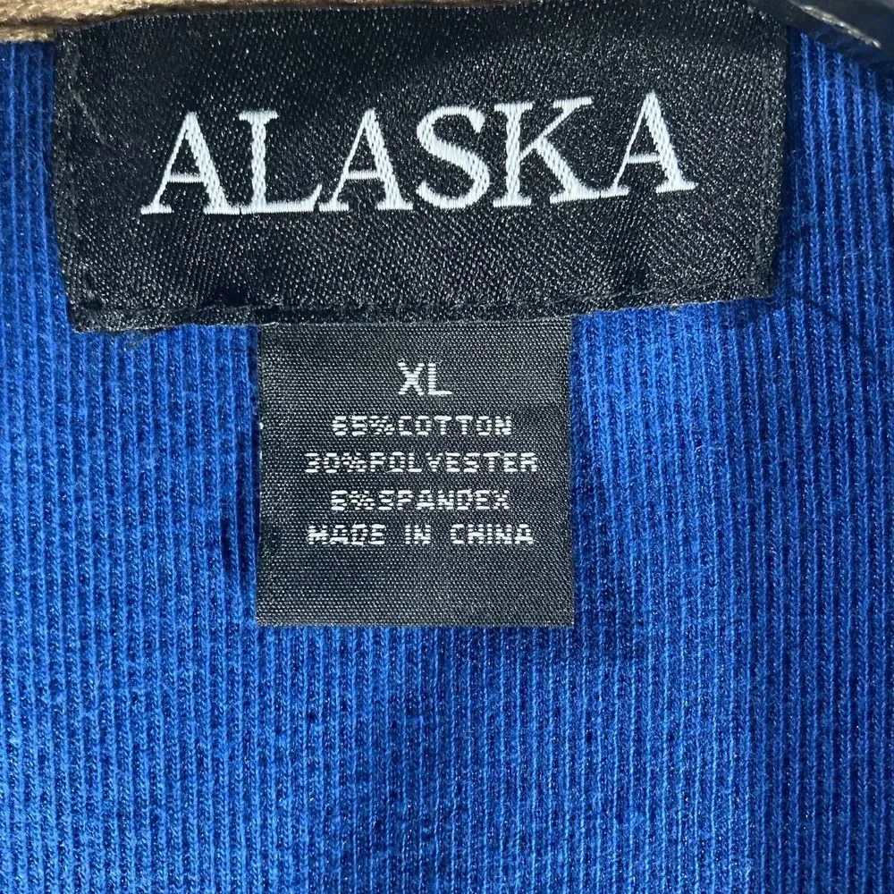 Alaska 1/4 Zip Pullover‎ Sweatshirt Men's Size XL Blue